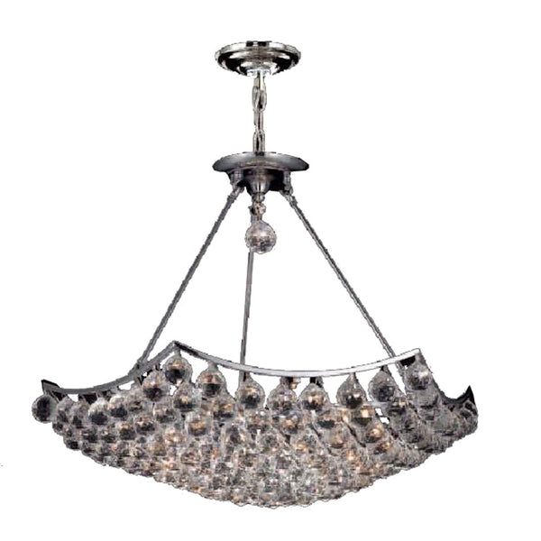 Corona Chrome Twelve-Light 26-Inch Pendant with Royal Cut Clear Crystal