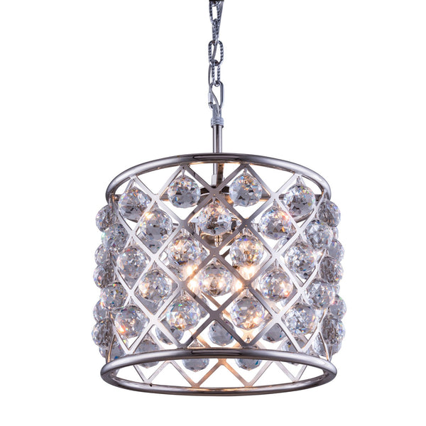 Madison Polished Nickel Four-Light Pendant with Royal Cut Clear Crystals