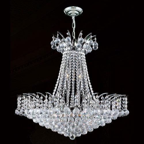 11-Light Chrome Finish with Clear-Crystals Chandelier