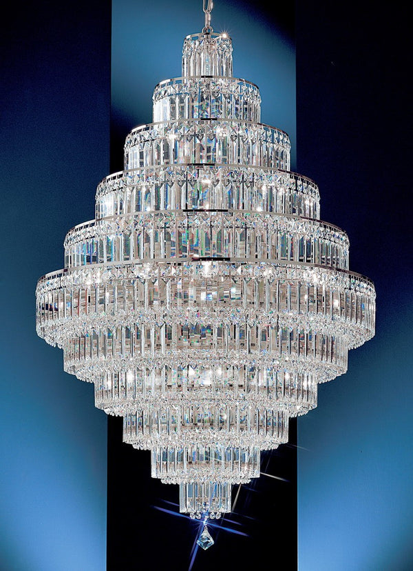 30 Lights crystal chandelier with crystalique-plus crystal and chrome finish