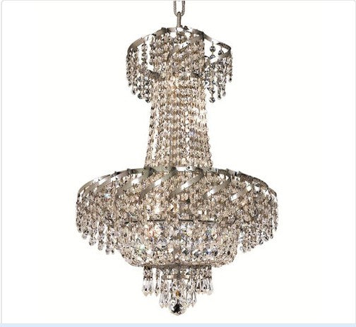 ChromeSix-Light 18-Inch Chandelier with Royal Cut Clear Crystal