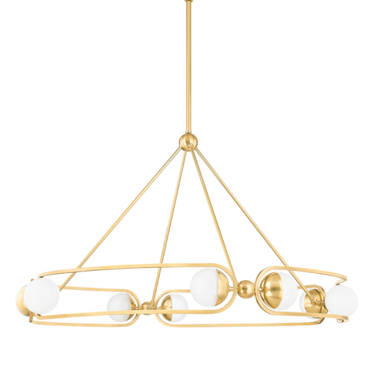 Hartford 8-Light Chandelier in Aged Brass