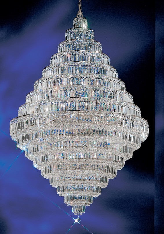 30 Lights crystal chandelier with crystalique-plus crystal and chrome finish