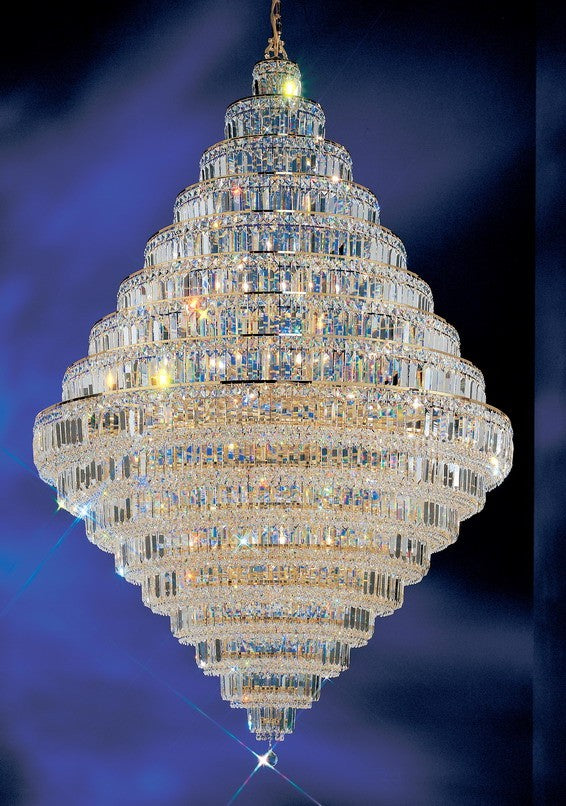 30 Lights crystal chandelier with crystalique-plus crystal and 24K gold plated finish