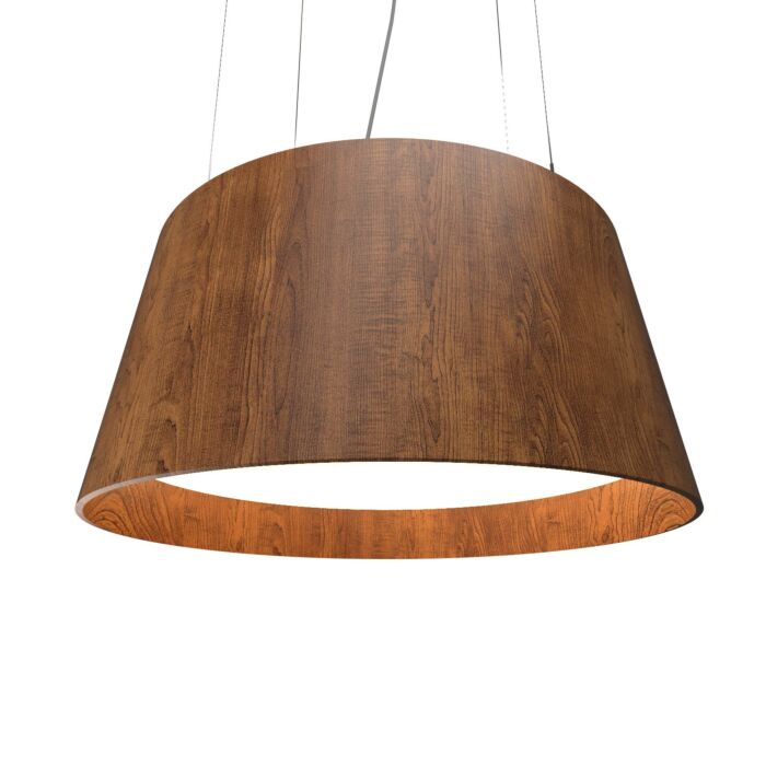 Conical LED Pendant in Imbuia