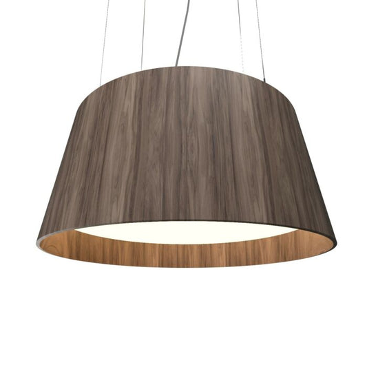 Conical LED Pendant in American Walnut