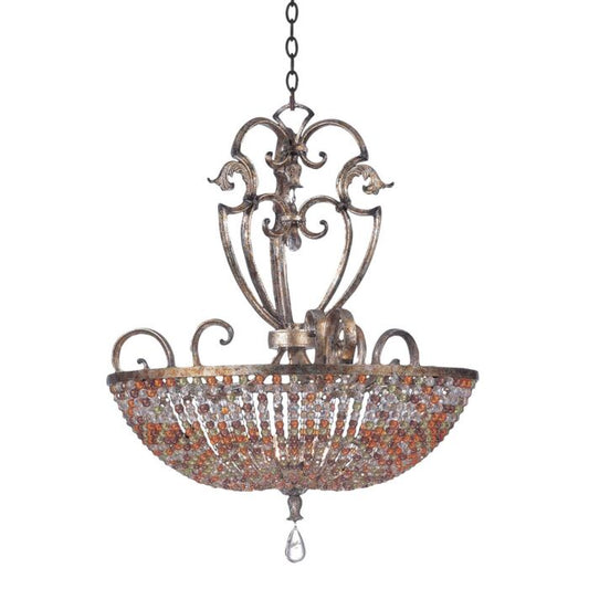 Chesapeake 7-Light Pendant in Antique Silver Leaf