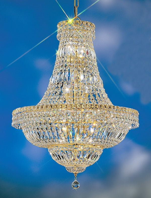 13 Lights crystal chandelier with crystalique crystal and gold plated finsih