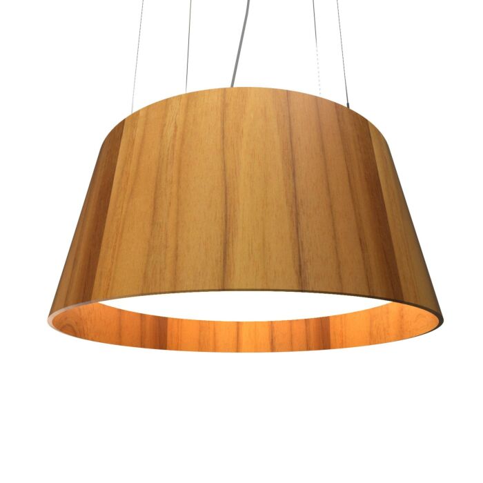 Conical LED Pendant in Teak