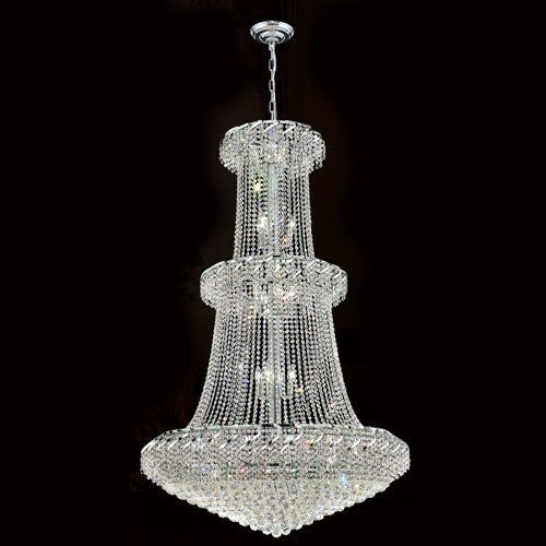 Chrome Finish with Clear-Crystals Chandelier