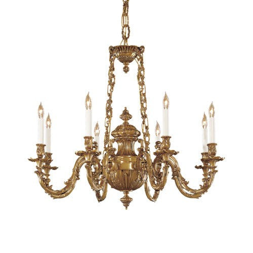 Brass Eight-Light Chandelier