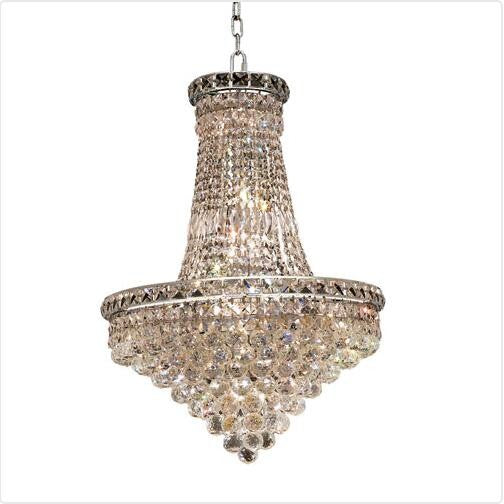 Chrome Twenty-Two Light 22-Inch Chandelier with Royal Cut Clear Crystal