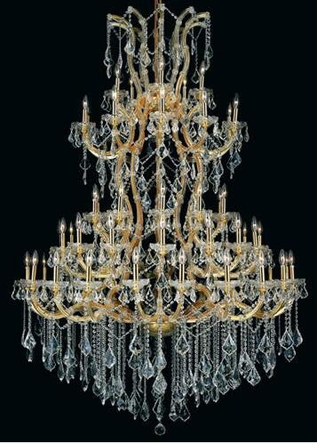 Gold Sixty-One Light 54-Inch Chandelier with Royal Cut Clear Crystal