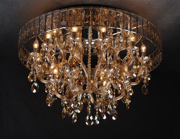 traditional crystal flush mount Chandelier ,Cognac color