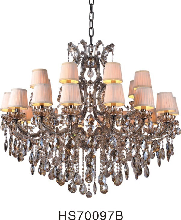 24 Light two tiers Maria Theresa crystal Chandelier in cognac