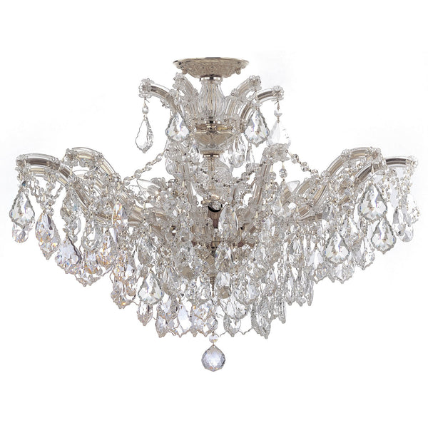 Group Maria Theresa Polished Chrome 20-Inch 12-Light Semi Flush Mount with Clear Crystal