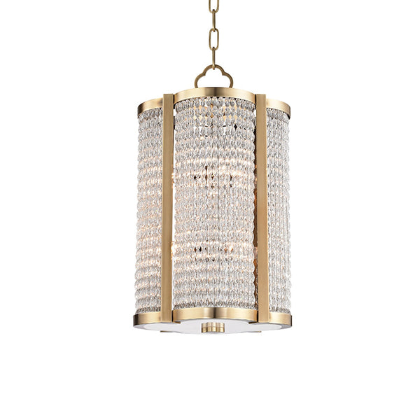 Aged Brass Eight-Light Pendant