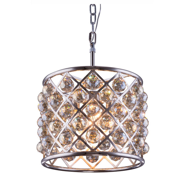 Madison Polished Nickel Four-Light Pendant with Royal Cut Golden Teak Crystals