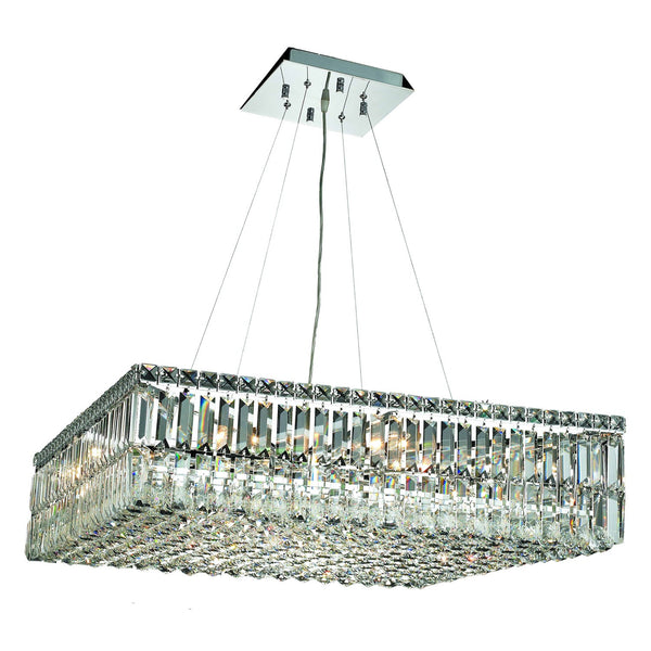 Maxim Chrome Twelve-Light 32-Inch Pendant with Royal Cut Clear Crystal