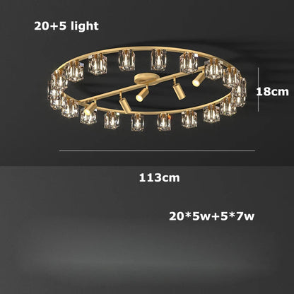 Multi-Light Crystal Ceiling Light Fixture