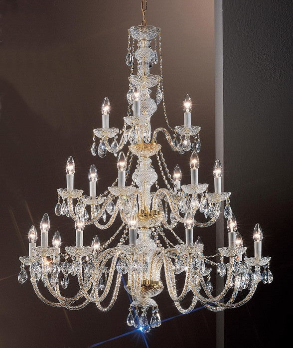 12+6+3 Light Crystal chandelier with Chinese crystal and gold plated finish