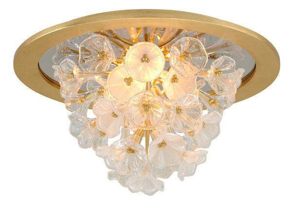 Flush Mount, 1-Light, LED, Gold Leaf, Clear Shade, 22"W (268-31 90K7)