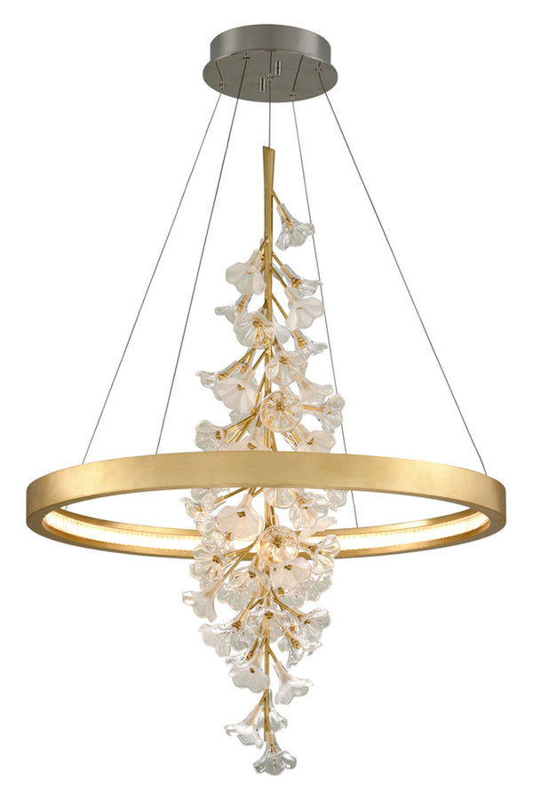 Pendant, 1-Light, LED, Gold Leaf, Clear Shade, 36"W (268-72 90K9)