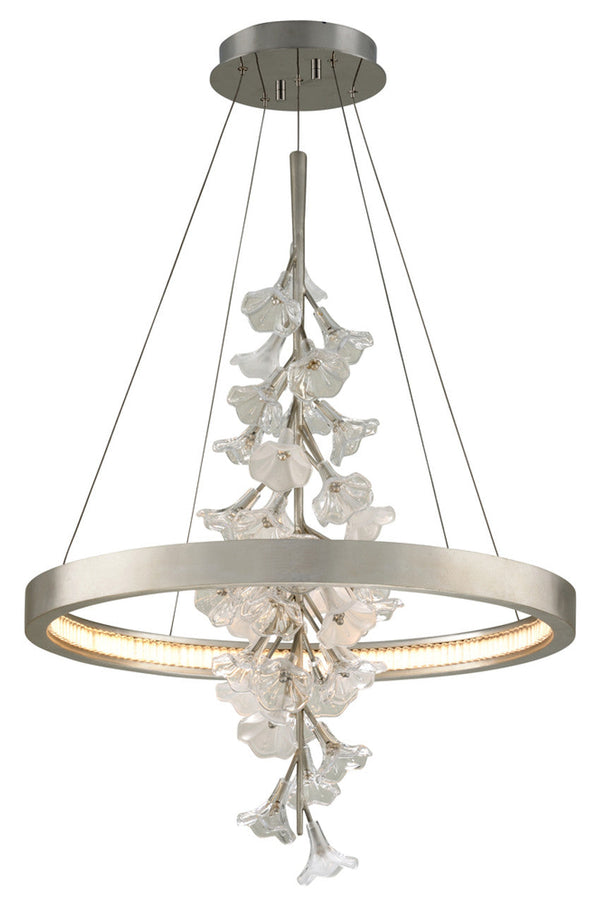 Pendant, 1-Light, LED, Silver Leaf, Clear Shade, 28"W (269-71 90KD)