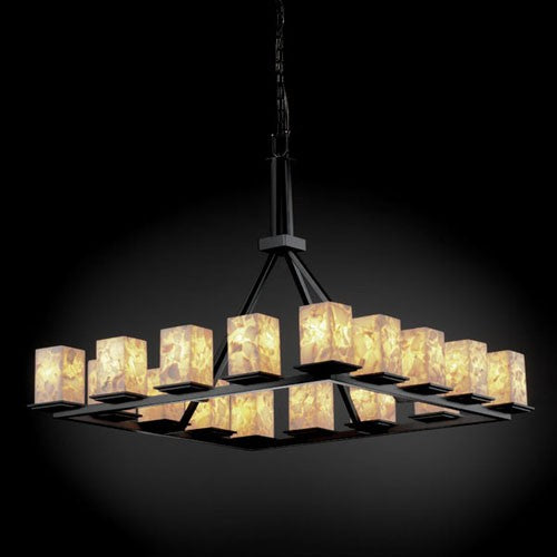 16-Light Matte Black Ring Chandelier