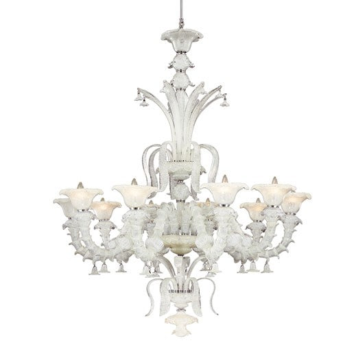 Orillia Chrome / White 10 Light Chandelier with White Shade