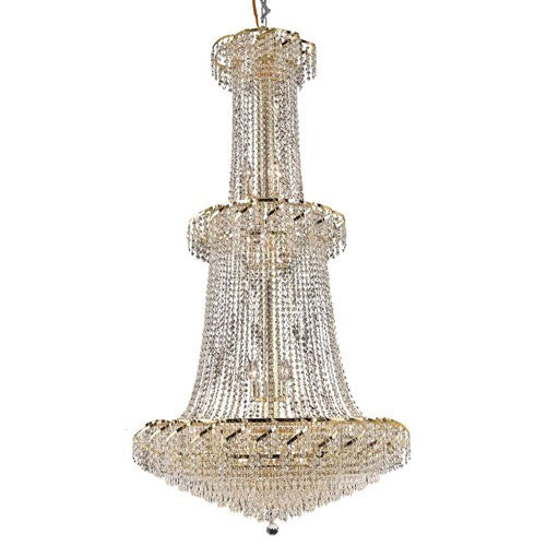 Belenus Gold Thirty-Two Light Chandelier with Clear Royal Cut Crystals