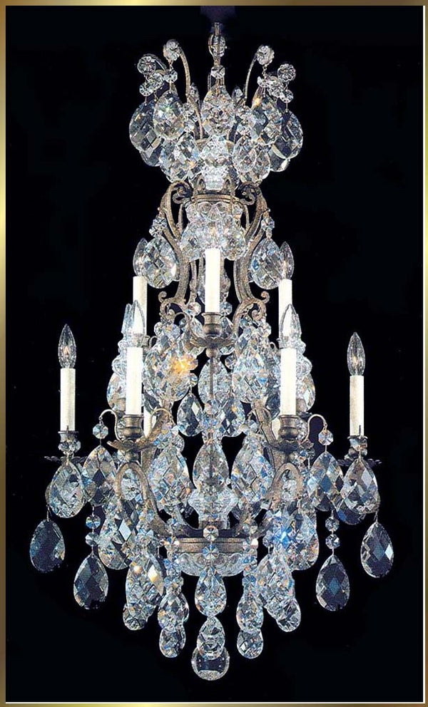 9 Light Versailles crystal Chandeliers dressed with crystal pendants