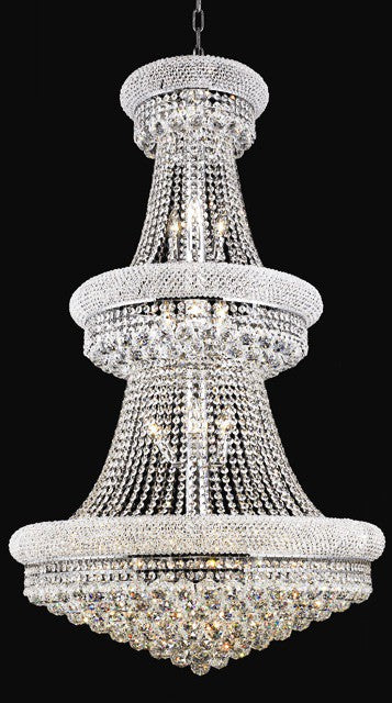 32 Light Crystal chandelierin dress with crystal ball in chrome finish