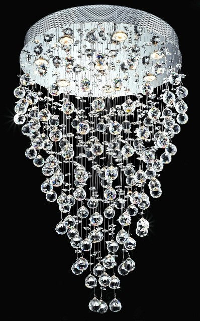 8 Light contemporary polished chrome crystal chandelier