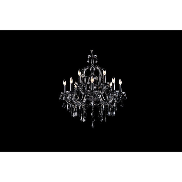 Black Crystal Twelve-Light Chandelier