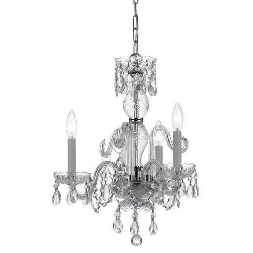 Polished Chrome Three-Light Mini Chandeliers