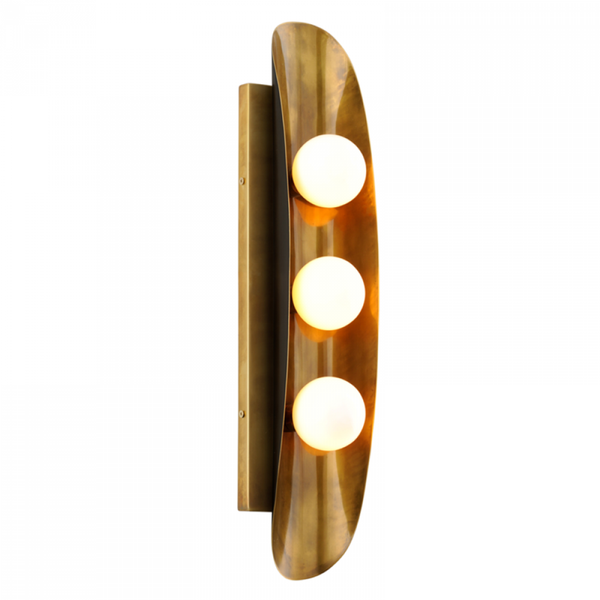 Wall Sconce, 3-Light, Brass, Bronze, 24"H (271-13-VB/BBR 95FK)