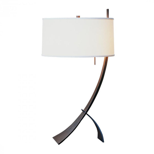 Table Lamp, 1-Light, Bronze, Natural Anna Shade, 28.3"H (272666-SKT-05-SF1695 L7VDE)