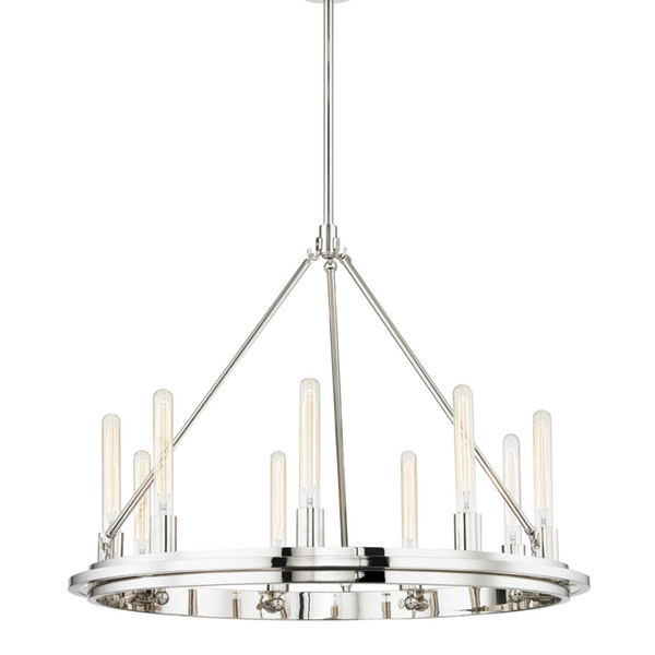 Pendant, 9-Light, Polished Nickel, 32"W (2732-PN A5FKJ)