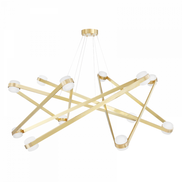 Chandelier, 12-Light, LED, Aged Brass, 56.25"W (2756-AGB A8J6V)