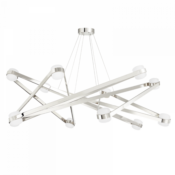 Chandelier, 12-Light, Polished Nickel, 56.25"W (2756-PN A8J6W)