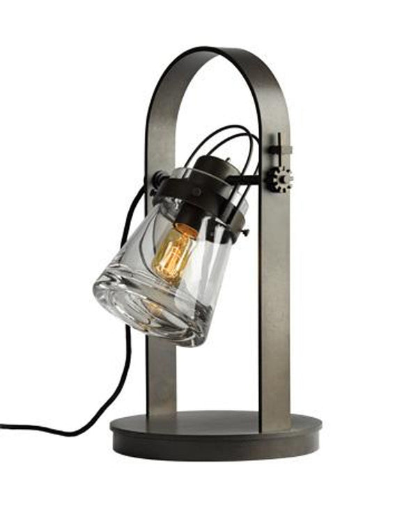 Table Lamp, 1-Light, Black, Clear Glass, 19.4"H (277810-SKT-10-ZM0467 3L8REH)