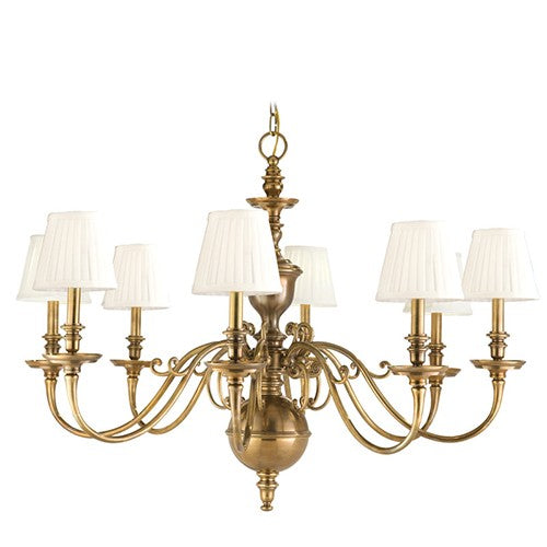 Brass Eight-Light Chandelier