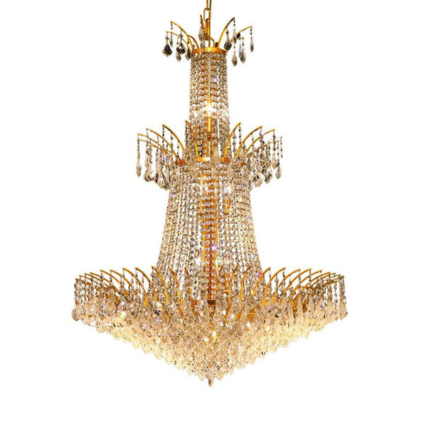 Victoria Gold Eighteen-Light Chandelier with Clear Royal Cut Crystals