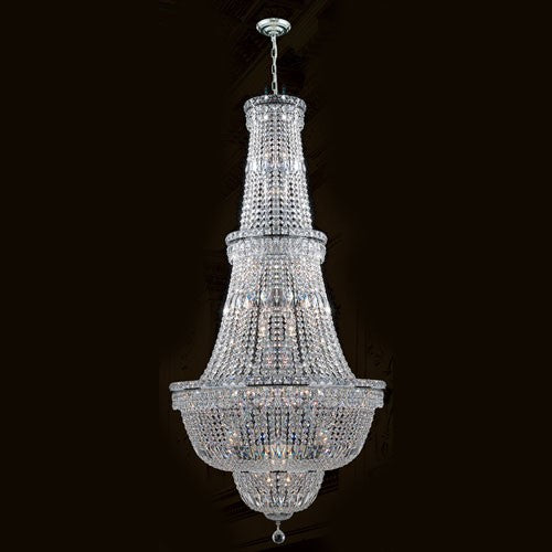 Corp Empire 34-Light Chrome Finish with Clear-Crystals Chandelier