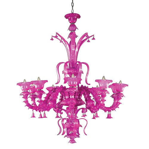 Orillia Fuchsia Ten-Light Chandelier