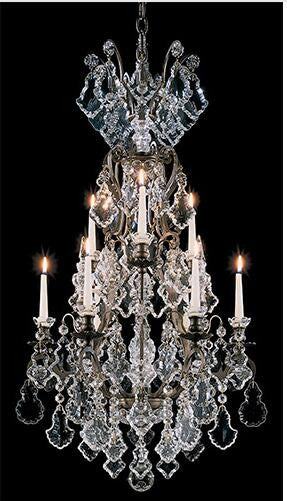 Silvergild 10-Light Chandelier with Clear Hand Cut Crystal