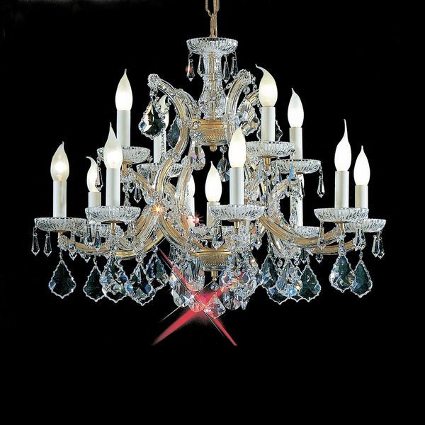 13 Light Maria Theresa Chandelier in gold plated finish