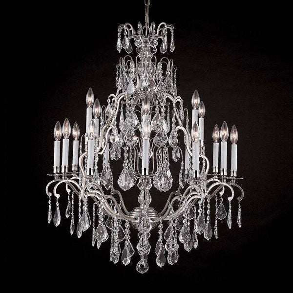 Polished chrome 20 Light Wrought Iron crystal Chandelier