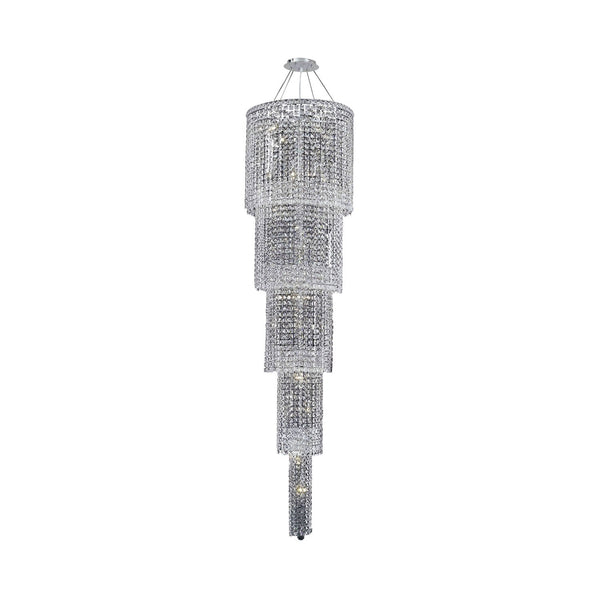 Maxim Chrome Twenty-Two Light 22-Inch Five-Tier Pendant with Royal Cut Clear Crystal